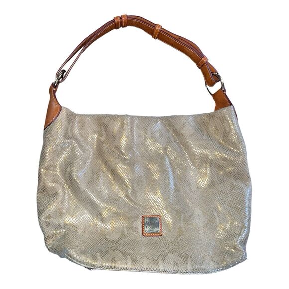 Dooney & Bourke tote large Suede snake calf leather O ring magnetic Shopper